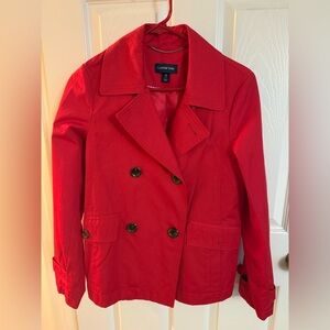 Lands' End Women's Vibrant Red Peacoat